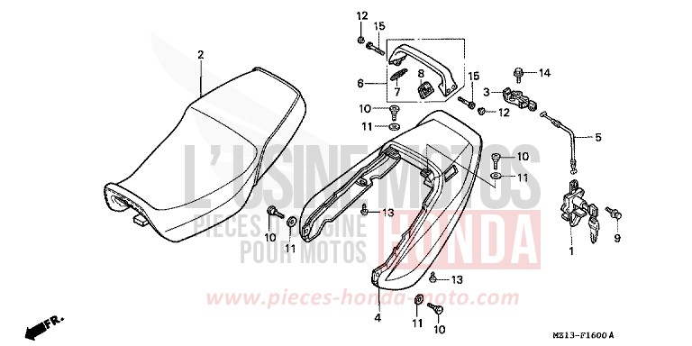 SITZ von CB1300 Super Bold'or ABS PEARL FADELESS WHITE (NH341K) von 1993